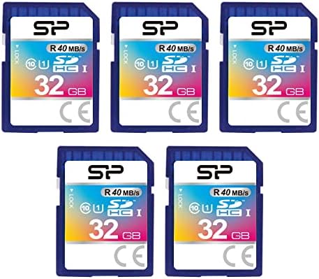32GB 5-Pack SDHC Class 10 UHS-1 Flash Memory Card by Silicon Power by SPSiliconPower