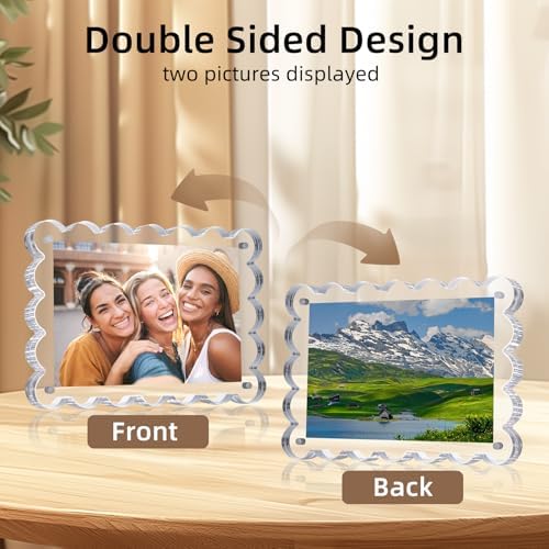 Chivalral 3 Pack 4x6 Acrylic Picture Frame, Double-Sided Tabletop Display - Image 5