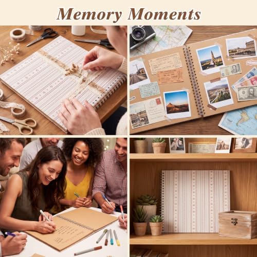 12x12in Vintage Scrapbook Album,60 Pages Striped Creative DIY Photo Album - Image 6