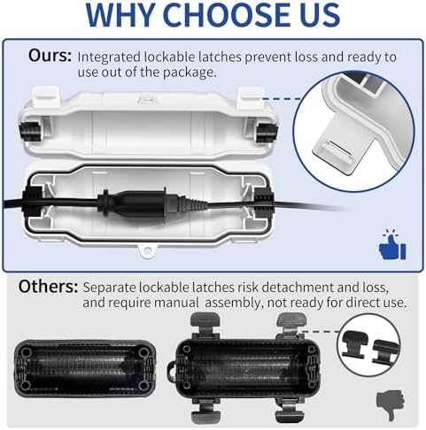 6 Pack Outdoor Extension Cord Safety Cover, Waterproof, White - Image 5