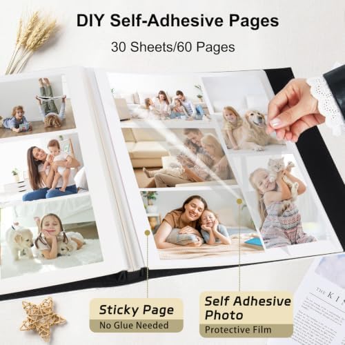 RECUTMS Self Adhesive Photo Album, 60 Pages Magnetic Scrapbook Album - Image 2