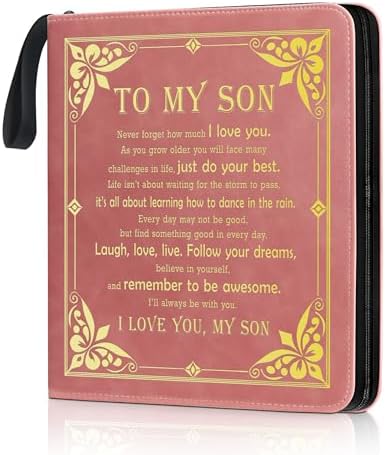 Son Leather Photo Album 4x6 100 Photos, Memory DIY Scrapbook with 25 Sheets and 20 Blank Kraft Sheets, Children's Growth Album Book for Son Kids Birthday Gift Graduation Gift ﻿ by Unknown