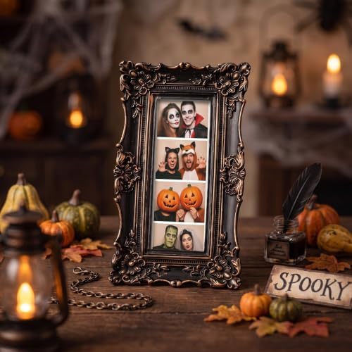 Wonderjune 1 Pack 2 x 6 Inch Vintage Black Gold Photo Booth Frames - Image 4