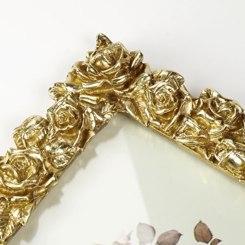 Cuspin 8x10 Picture Frame Gold Rose Vintage Ornate Floral Resin Frame - Image 3