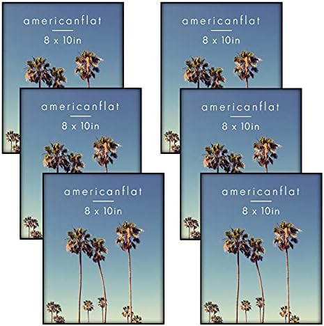 Americanflat Front Loading 8x10 Picture Frame with Shatter-Resistant Glass - Set of 6 - Metropolitan Collection - Photo Frame for Tabletop and Wall Display - Black by Americanflat