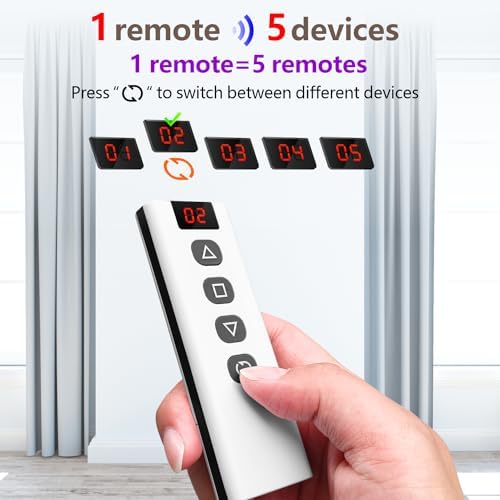 DieseRC 5pcs Wireless Smart Roller Shutter Controller with 1pcs RF Remote Control, Compatible with Google Home/Alexa APP Control and Manual Switch, Electric Motor WiFi Switch - Image 2