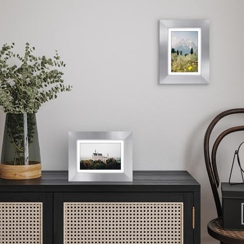 Americanflat 5x7 Picture Frame - Matted to 4x6 - Engineered Wood - Silver - Image 4