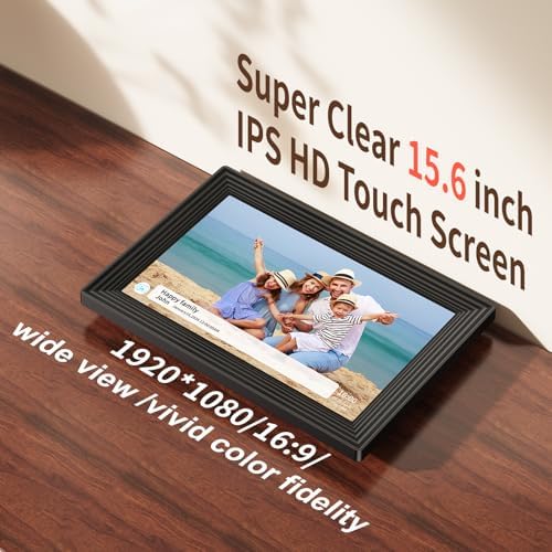 Digital Photo Frame,15.6 Inch Frameo Digital Picture Frame, 1920x1080 IPS LCD Touch Screen,Auto-Rotate,32GB, Supports SD Cards,Share Happy Moments Instantly via Frameo App from Anywhere - Image 4