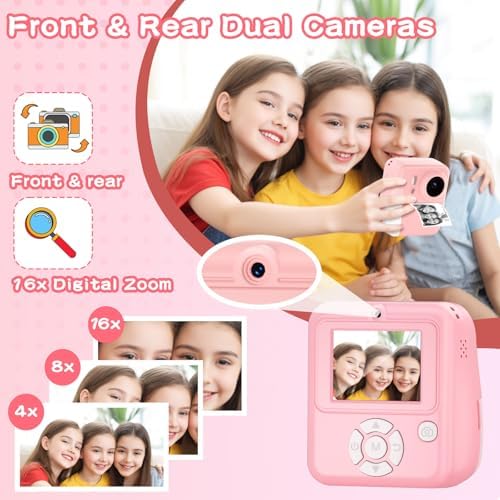 Kids Camera Instant Print, 1080P Kids Digital Camera that Print in 5 Colors - Image 3