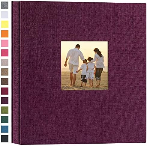 potricher Photo Album 4x6 Pictures, 600 Pockets, Linen Cover, Purple by potricher