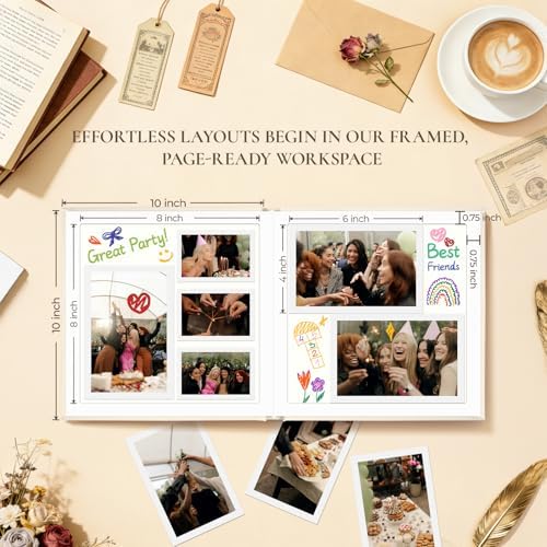 Vienrose Scrapbook Album 10x10 Inch Linen 420gsm Kraft 40 Pages Beige - Image 3