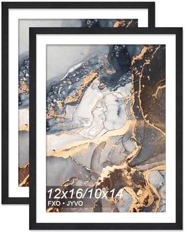 12x16 Frame Set of 2 for Diamond Art Painting 30x40cm Engineered Wood Black by Fxojyvo