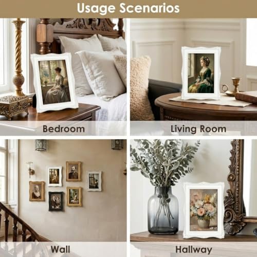 Vintage White Picture Frame 4x6, Antique Wedding Photo Frame Décor - Image 7