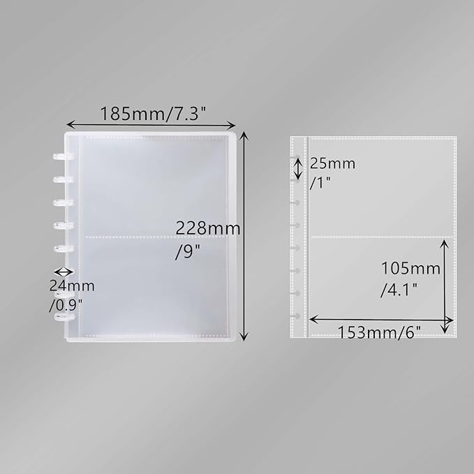 Clear Discbound Pocket Sleeves 8 Disc Sheet Protectors 20 Inner Pages PP 4x6 Pockets PET Cover Photo Card Protector Binder Album (2 Pocket - 8 Disc) - Image 3