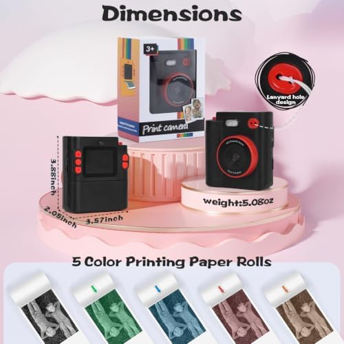 Cudinham Kids Camera Instant Print, Gifts for Age 3-12 Kids, 5 Rolls Paper - Image 6