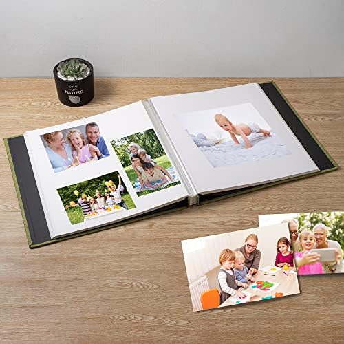 Large Photo Album Self Adhesive Scrapbook Album for 4×6 5×7 8×10 Pictures DIY Magnetic Linen Cover Album 60 Pages for Family Wedding Gifts with Metal Pen and Plastic Board - Image 3