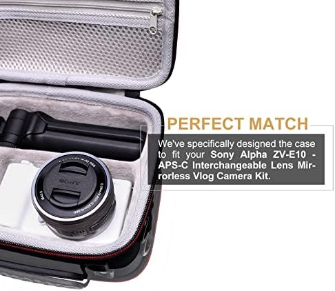 Camera Case Compatible with Sony Alpha ZV-E10 / ZV-1F / ZV-1 / ZV-1 II Vlog Camera with Shoulder Strap by LTGEM, Fits Vlogger Accessory Kit Tripod and Microphone, Black+Gray - Image 6