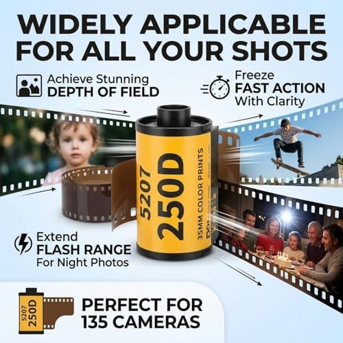 35mm Color Print Film, 35mm Film Colour Wide Exposure Range ECN 2 Film Roll Camera Film for 135 Camera (8 Sheet) - Image 4