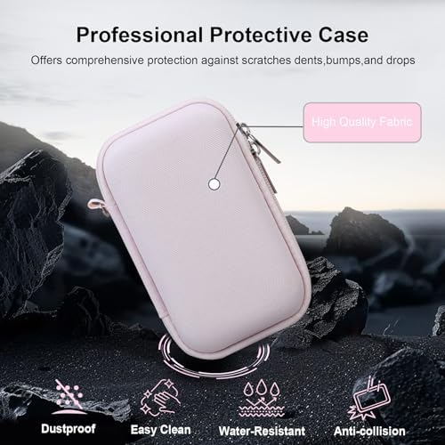 RAIALL Carrying Case for Canon PowerShot SX740 / SX730/ SX720 / SX710/ SX610 HS Digital Camera, Vlogging Camera Travel Hard Bag, Mesh Pocket for Battery, SD Cards and USB Cable, Pink - Image 6