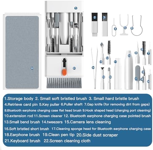 22 in 1 Precision Cleaning Kit – Professional Electronic Cleaning kit Cleaning Tools for Phone, airPods Headset, Keyboards, Cameras, Laptop & More - Image 3