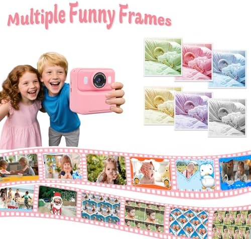 Kids Instant Print Camera,32GB Card, Dual Lens 1080P HD Video Camera for Boys Girls, Thermal Print Toy Camera, 16X Zoom, 2.4" IPS Screen, Puzzle Games, Christmas Birthday Gift for Kids 3-12 (Pink) - Image 5