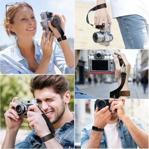 Camera Wrist Strap, Leather Camera Hand Strap for Photographer, Adjustable Soft Strap - Image 5
