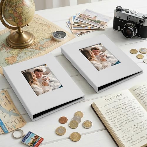 Small 4x6 Photo Album 24 Pockets Linen Cover White 2 Pack - Image 6