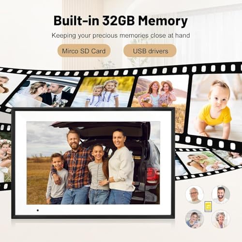 Digital Picture Frame 10.1 inch Digital Photo Frame with 32GB Storage, 1280 * 800 IPS FHD Touchscreen, WiFi Smart Frame Share Photos and Videos Instantly from Anywhere via AiMOR App - Image 4