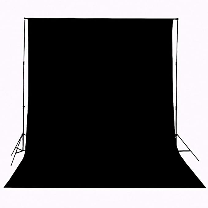 Background Solid Black Backdrop Muslin Portrait Background Screen for Photo Backdrop Video Photography Studio(10x12ft, Black) by HMTFOTO