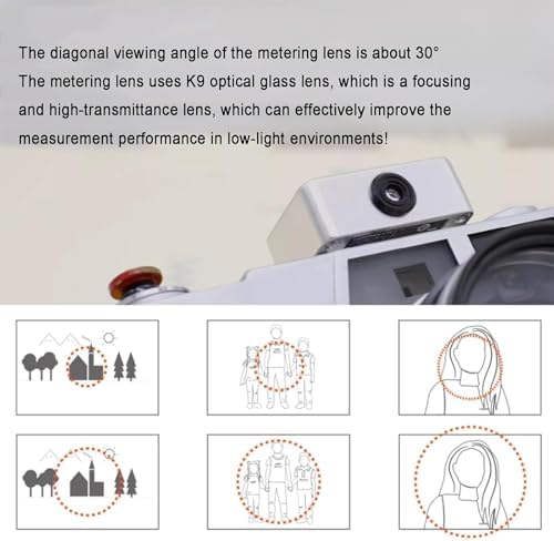 TsoLay Camera Light Meter, Film Camera Exposure Meter with OLED Screen, 30° Average Metering, Cold Shoe Mount, Adjust ISO, Aperture and Shutter Speed Photography, for Vintage Cameras - Image 6