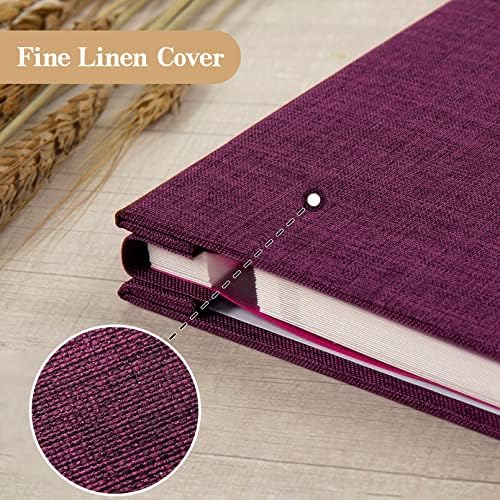 potricher Large Self Adhesive Photo Album 40 Pages, Linen cover, Purple - Image 5