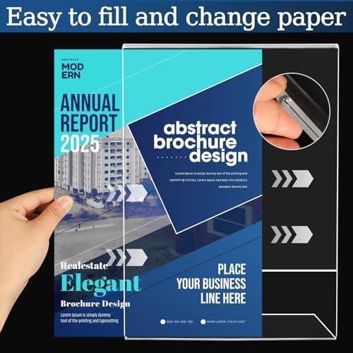 12 Pack Acrylic Sign Holder 8.5 x 11, Clear Plastic Display Stands - Image 5