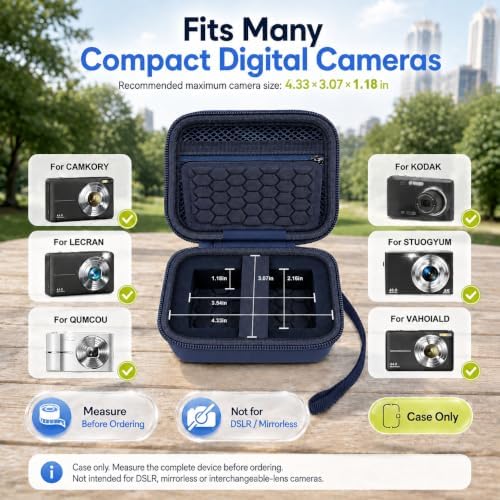 Comecase Camera Case for Kodak PIXPRO FZ55/FZ45, 2 SD Card Slots, Dark Blue - Image 2