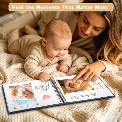 8 x 8 Inch Scrapbook Photo Album Linen Cover Hardcover Kraft Memory Book - Image 5