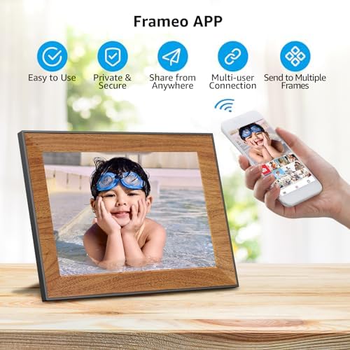 Frameo Digital Picture Frame,WiFi Digital Photo Frame with 10.1 Inch 1280x800 IPS Touchscreen,Auto-roating,Share Picture to Electronic Picture Frame Via Frameo App,Perfect Mother's Gift - Image 3