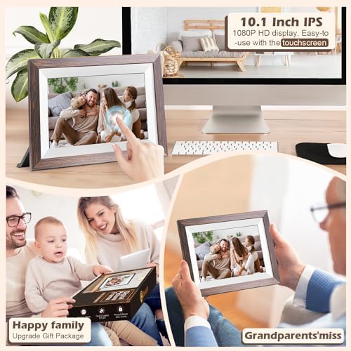 Ciowain 10.1" WiFi Digital Picture Frame, Smart Cloud, Frameo App - Image 3