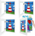 4 Pack 9x12 Front-Opening Kids Artwork Frames Changeable (White) by GoldenStateArt