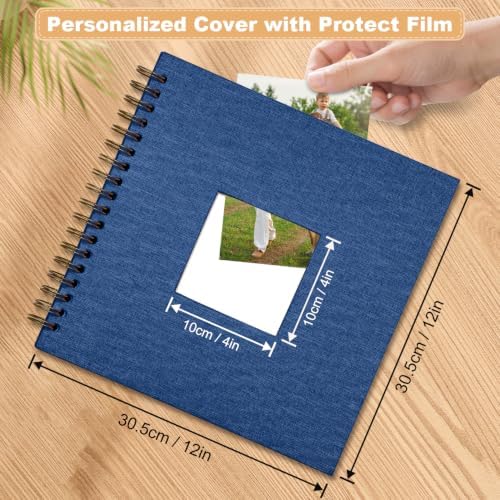 8 x 8 Inch Scrapbook Photo Album Linen Cover Hardcover Kraft Memory Book - Image 2
