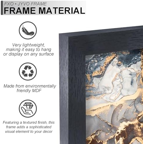 5x10 Picture Frame Set of 4 Black Engineered Wood Tabletop/Wall Hanging - Image 2