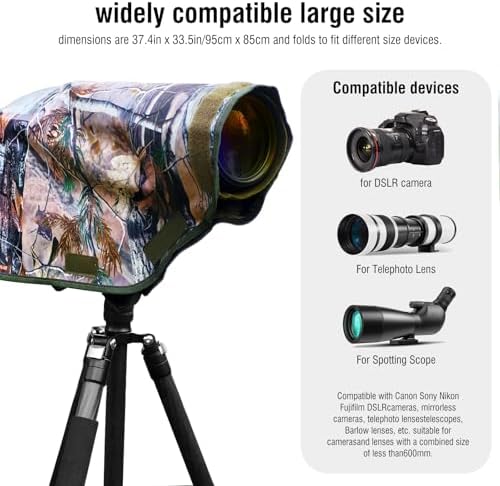 Camera Rain Cover with Openable Viewing Window & Strap Mountable Design,Waterproof Camera Raincoat Sleeve Protector (M) - Image 6