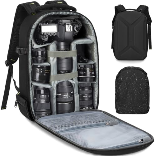 TORIBIO Large Hardshell Camera Backpack DSLR/SLR/Mirrorless Photography Bag by TORIBIO