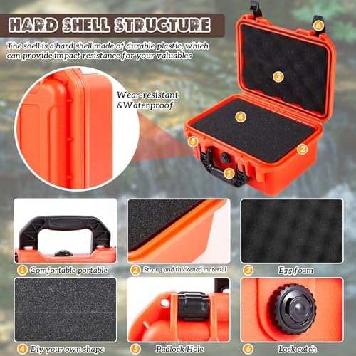 Relaxweex 22.4 x 16.1 x 10.2 Inch Hard Case, Grid Shell, Reddish Orange - Image 3