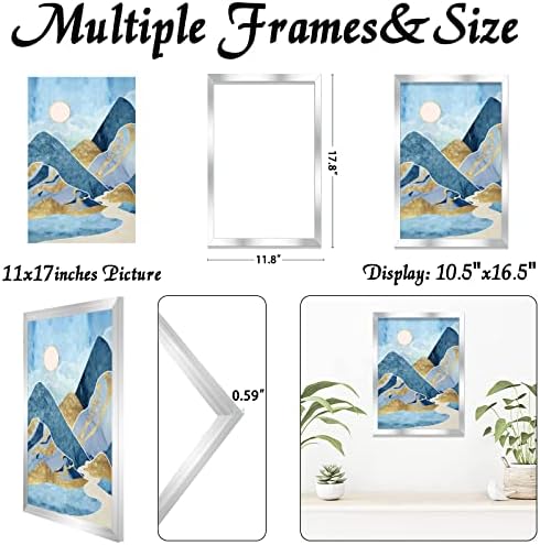 Silver 11x17 Picture Frame, Lightweight Sturdy Gallery Wall Decor - Image 3