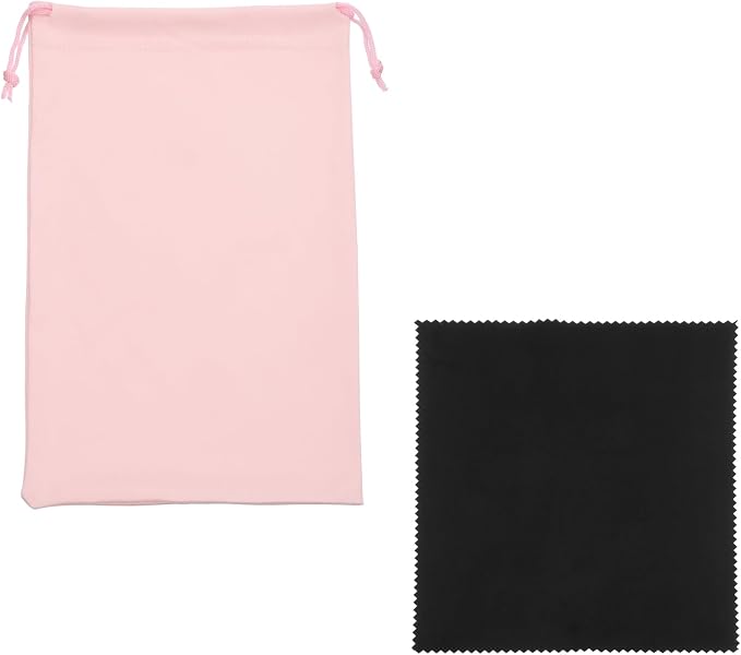 Ski Goggle Bag, Microfiber Bag with Cleaning Cloth Drawstring Pouch Soft Storage Sleeve Case Protection 1 Pcs & Pink-Fitting for (Snow Swimming Goggle/Sunglasses/Camera) by YELARXI