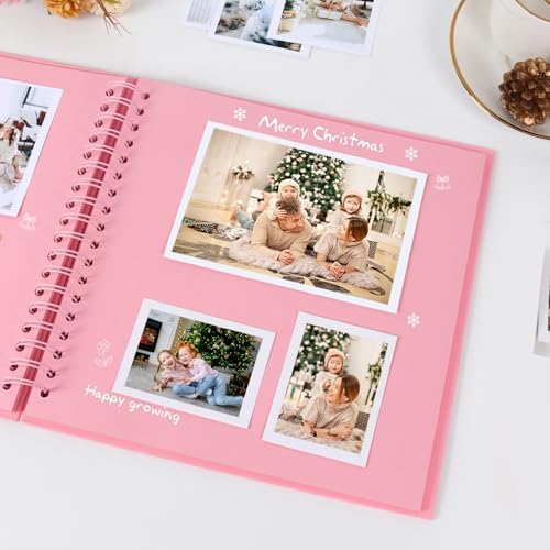 RECUTMS 12x12 Large Scrapbook 60 Pages Kraft Paper DIY Wedding Album Pink - Image 2