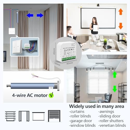 DieseRC WiFi Smart Roller Shutter Controller Module, Tuya APP WiFi Control Compatible with Alexa/Google Home APP Control and Manual Switch, Electric Motor Switch - Image 2