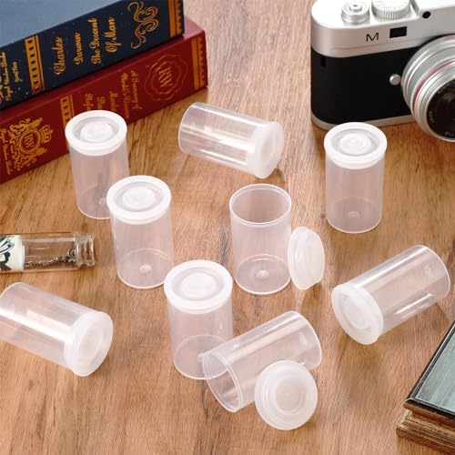 Wenqik 50 Pcs Film Canisters with Caps for Rockets 35 mm Plastic Empty Film Canister Holder Camera Reel Containers for Beads Fish Hook Keys Small Accessories Storage(Clear) - Image 4