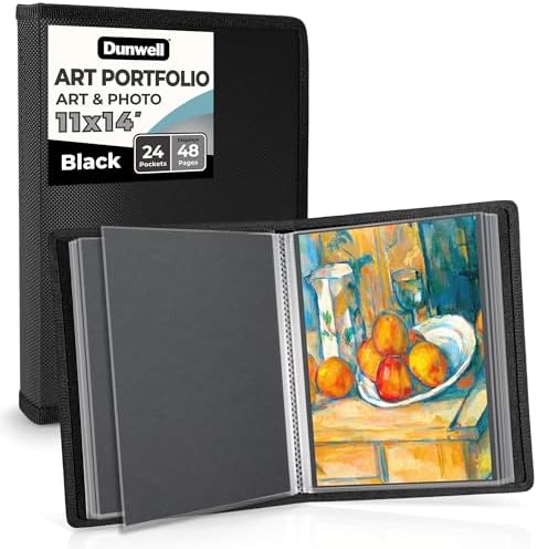 Dunwell 11x14 Art Portfolio Binder, 24-Sleeve, Artwork Storage by Dunwell