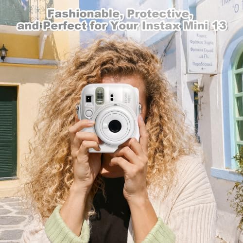CAIYOULE Camera Case for Fujifilm Instax Mini 13 Instant Camera, White - Image 5