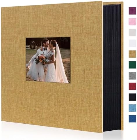 Artmag Photo Album 4x6 600 Large Capacity Linen Album Book Holds 600 Horizontal and Vertical Photos for Family Wedding Anniversary (600 Pockets, Khaki) by Artmag